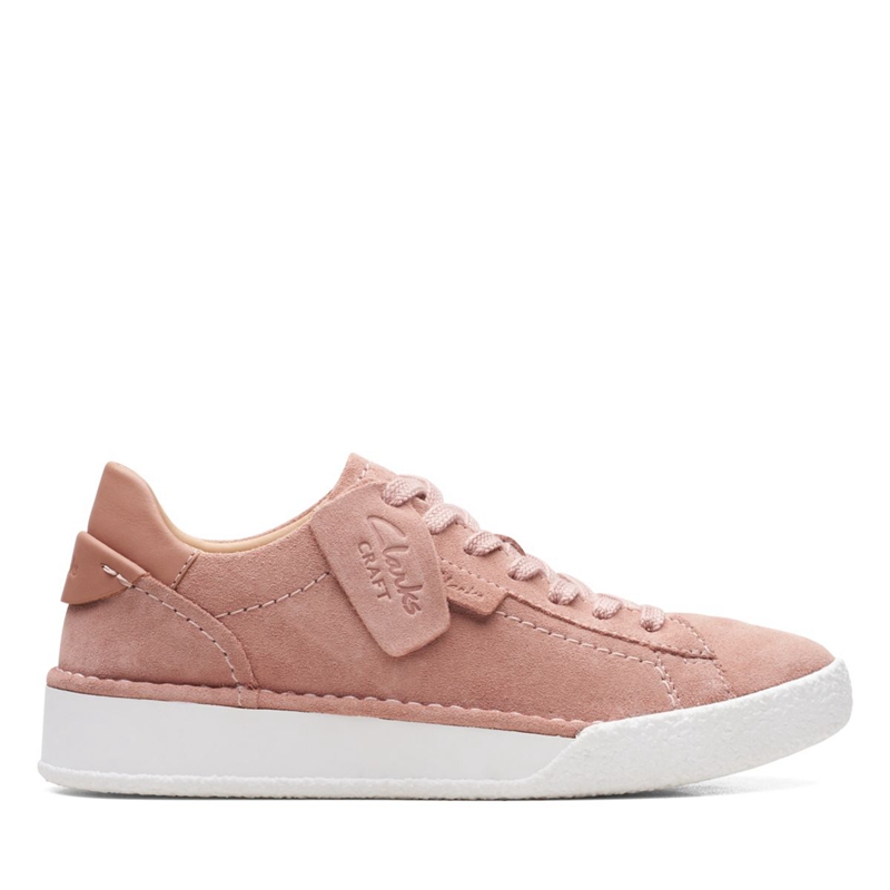 Baskets Clarks Craft Cup Dentelle Rose Daim Rose Femme|UYS-0588701