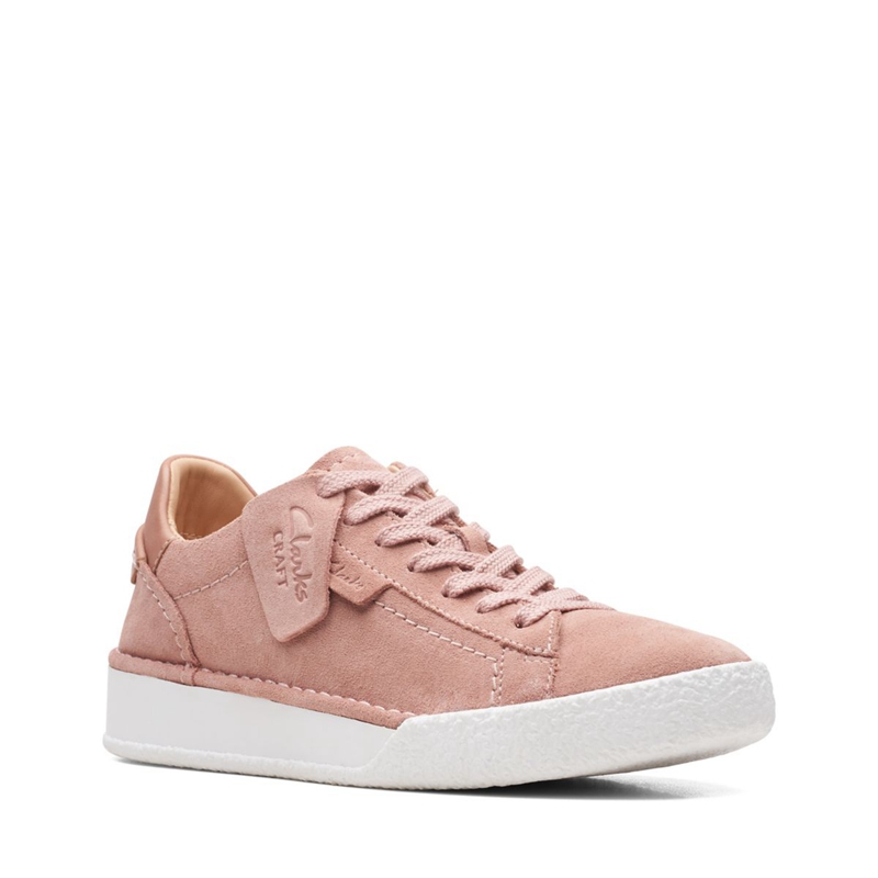 Baskets Clarks Craft Cup Dentelle Rose Daim Rose Femme|UYS-0588701