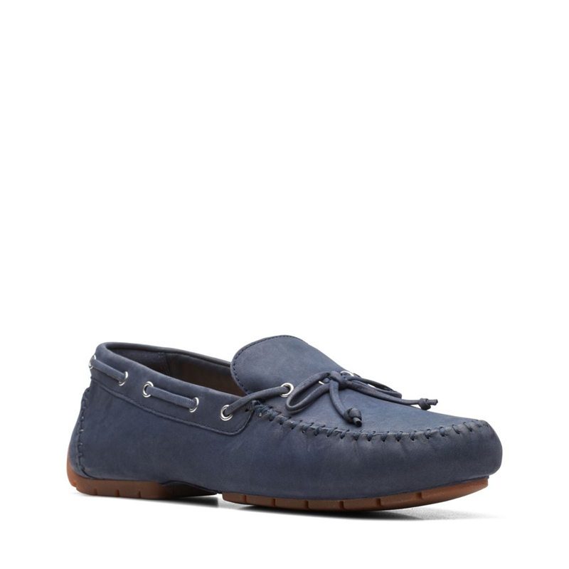 Escarpins Clarks C Mocc Tie Nubuck Bleu Marine Femme|BDG-6609368