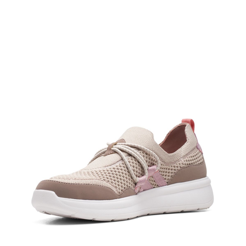 Baskets Clarks Ezera Run Combi Grise Marron Femme|FWU-6761546