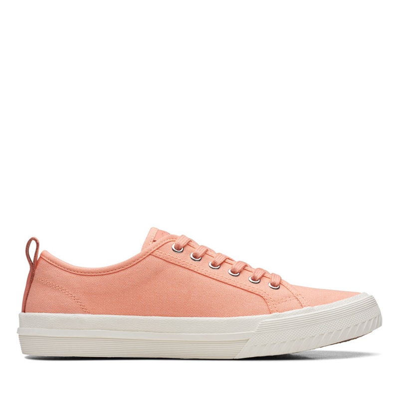 Baskets Clarks Roxby Dentelle Tela Corail Femme|NUS-6131300