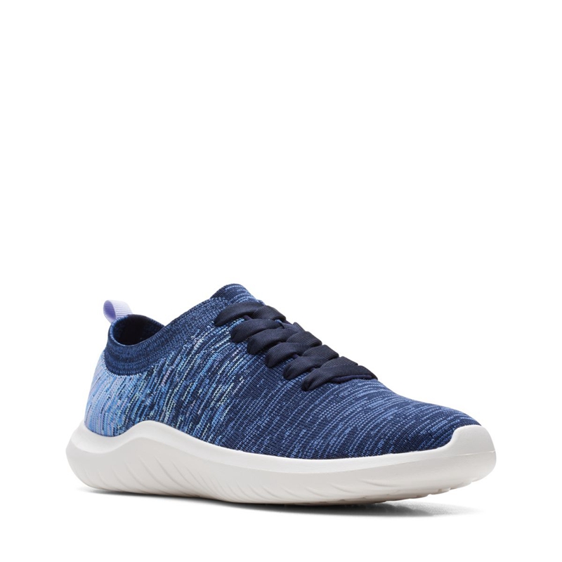 Baskets Clarks Nova Glint Dark Combi Bleu Marine Femme|EVX-5374988