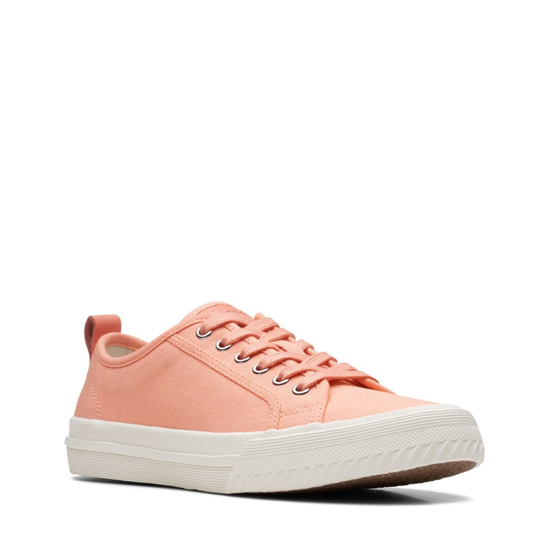 Baskets Clarks Roxby Dentelle Tela Corail Femme|NUS-6131300