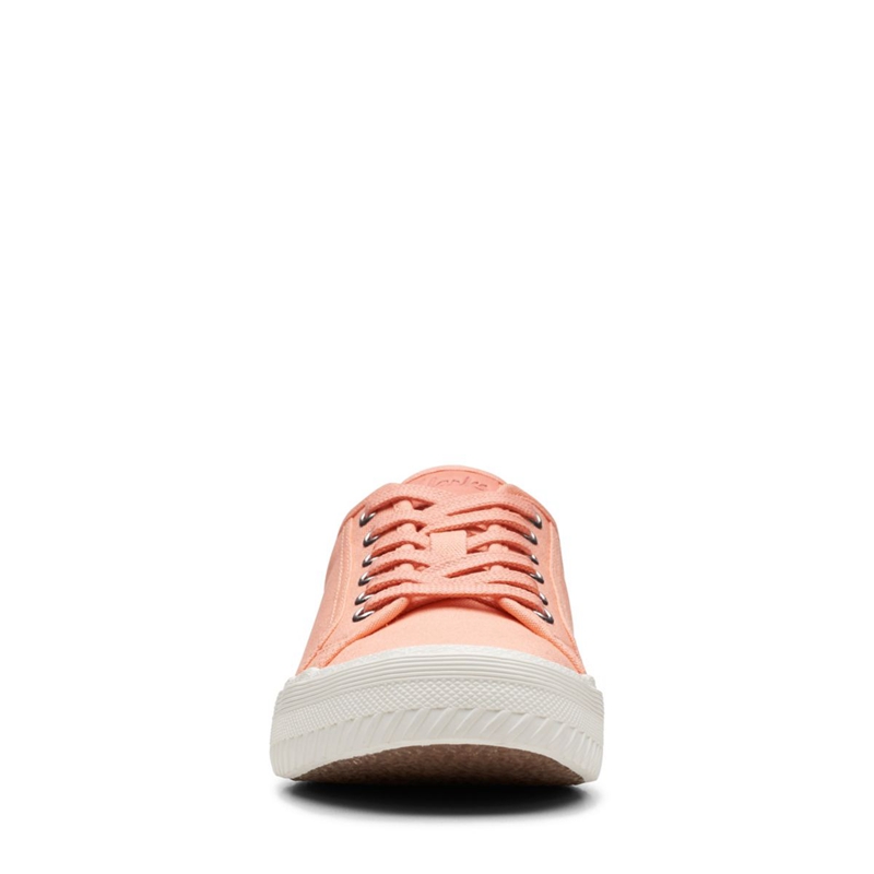 Baskets Clarks Roxby Dentelle Tela Corail Femme|NUS-6131300