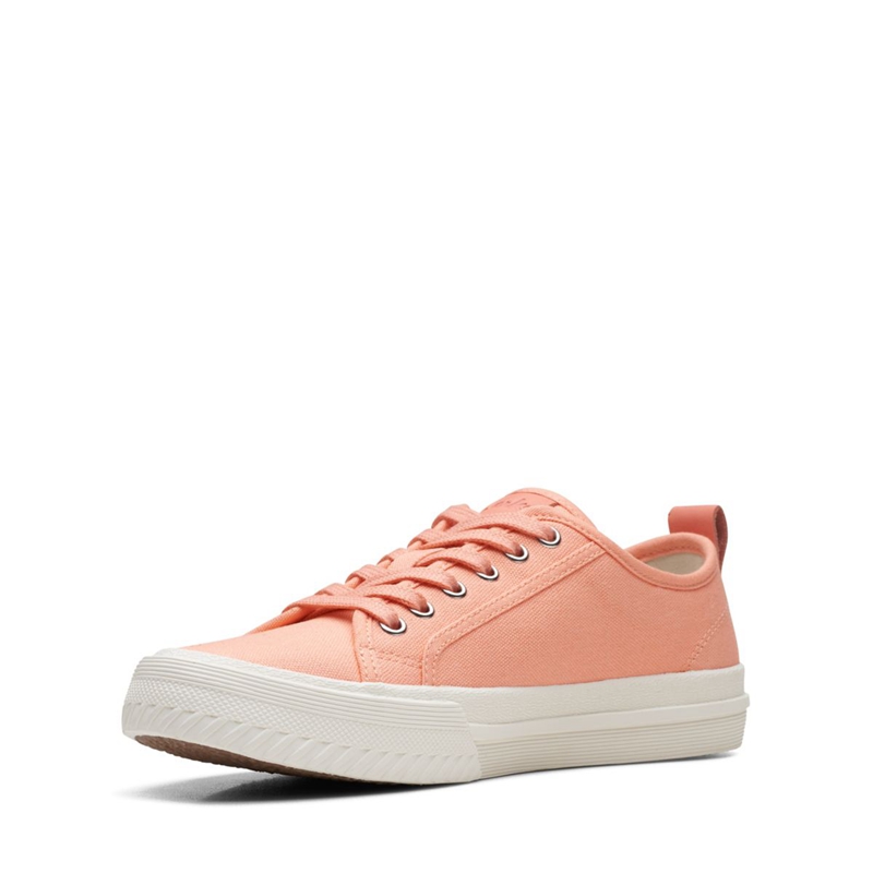 Baskets Clarks Roxby Dentelle Tela Corail Femme|NUS-6131300