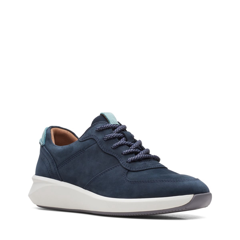 Baskets Clarks Un Rio Sprint Nubuck Bleu Marine Femme|YDQ-1186549