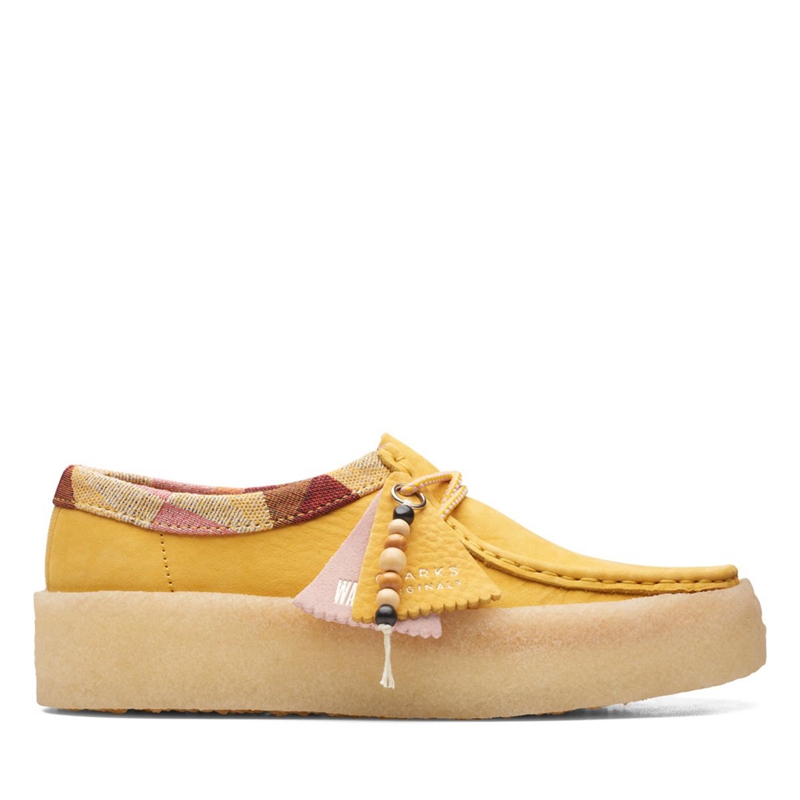 Mocassin Clarks Wallabee Cup Nubuck Jaune Femme|IMA-2103639