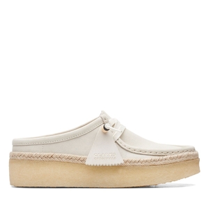 Mocassin Clarks Wallabee Cup Lo Daim Blanche Femme|VNB-5140506