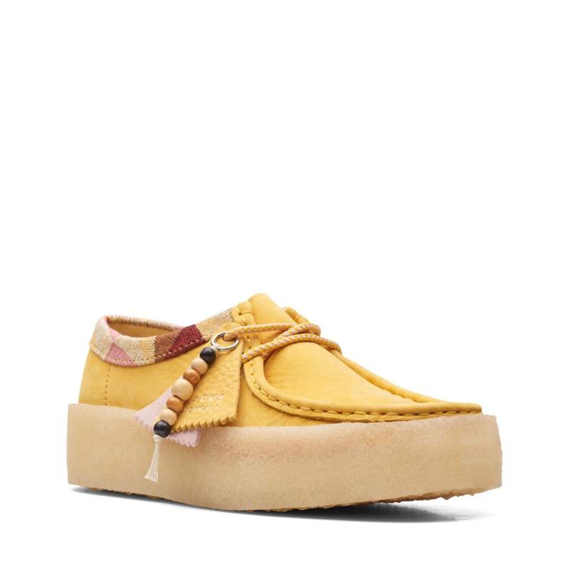 Mocassin Clarks Wallabee Cup Nubuck Jaune Femme|IMA-2103639