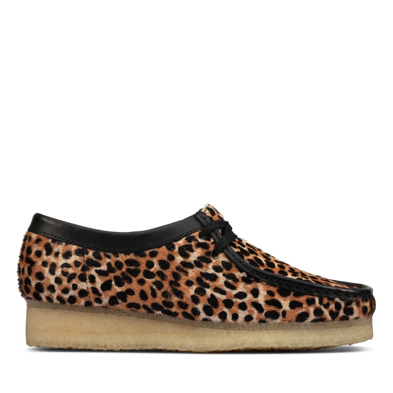 Mocassin Clarks Wallabee Print Leopard Femme|HXO-8176315