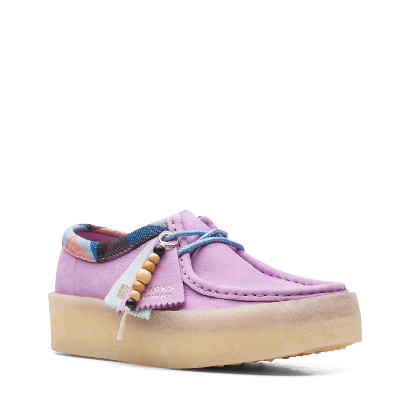 Mocassin Clarks Wallabee Cup Violette Clair Femme|TJT-2526775