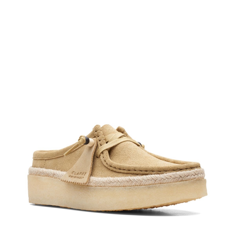 Mocassin Clarks Wallabee Cup Lo Maple Daim Kaki Femme|SGQ-4220478