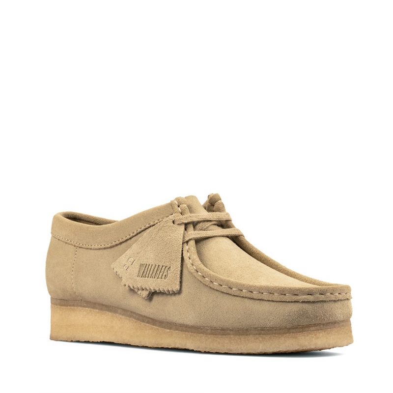 Mocassin Clarks Wallabee Maple Daim Kaki Femme|ZAQ-8503219