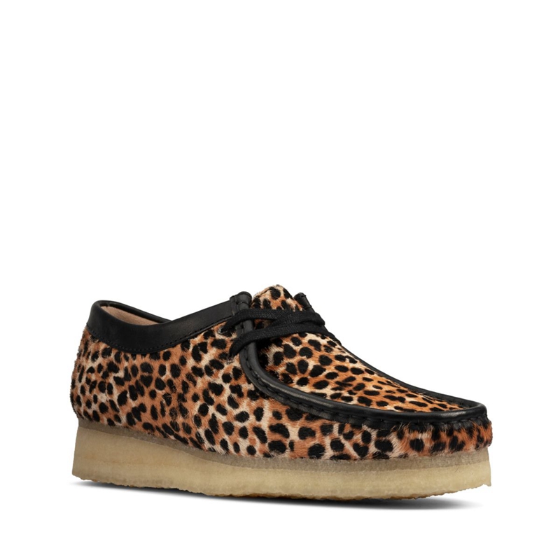 Mocassin Clarks Wallabee Print Leopard Femme|HXO-8176315