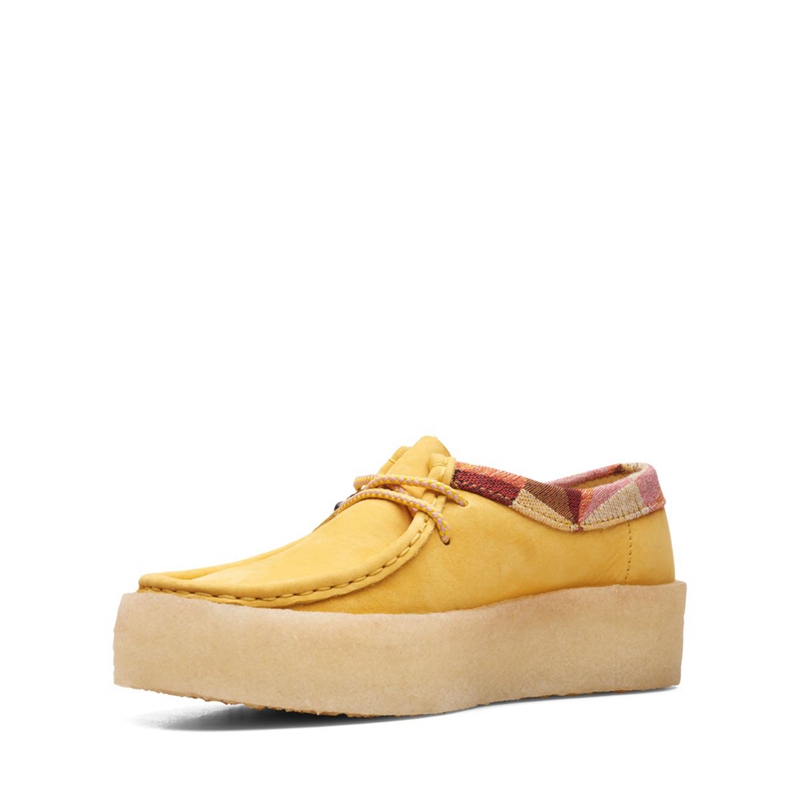 Mocassin Clarks Wallabee Cup Nubuck Jaune Femme|IMA-2103639