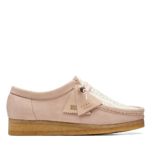 Mocassin Clarks Wallabee Natural Raffia Beige Femme|UWL-3867186