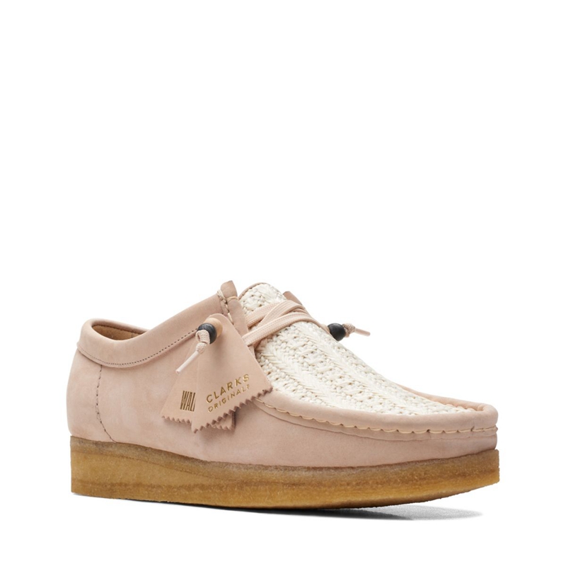 Mocassin Clarks Wallabee Natural Raffia Beige Femme|UWL-3867186