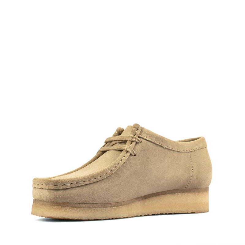 Mocassin Clarks Wallabee Maple Daim Kaki Femme|ZAQ-8503219