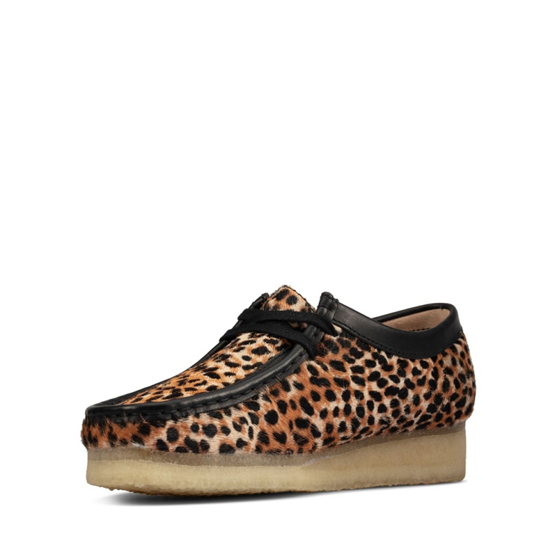 Mocassin Clarks Wallabee Print Leopard Femme|HXO-8176315