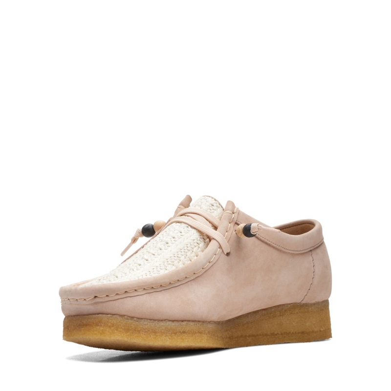 Mocassin Clarks Wallabee Natural Raffia Beige Femme|UWL-3867186