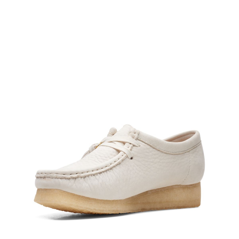 Mocassin Clarks Wallabee Nubuck Blanche Femme|KIG-4813544