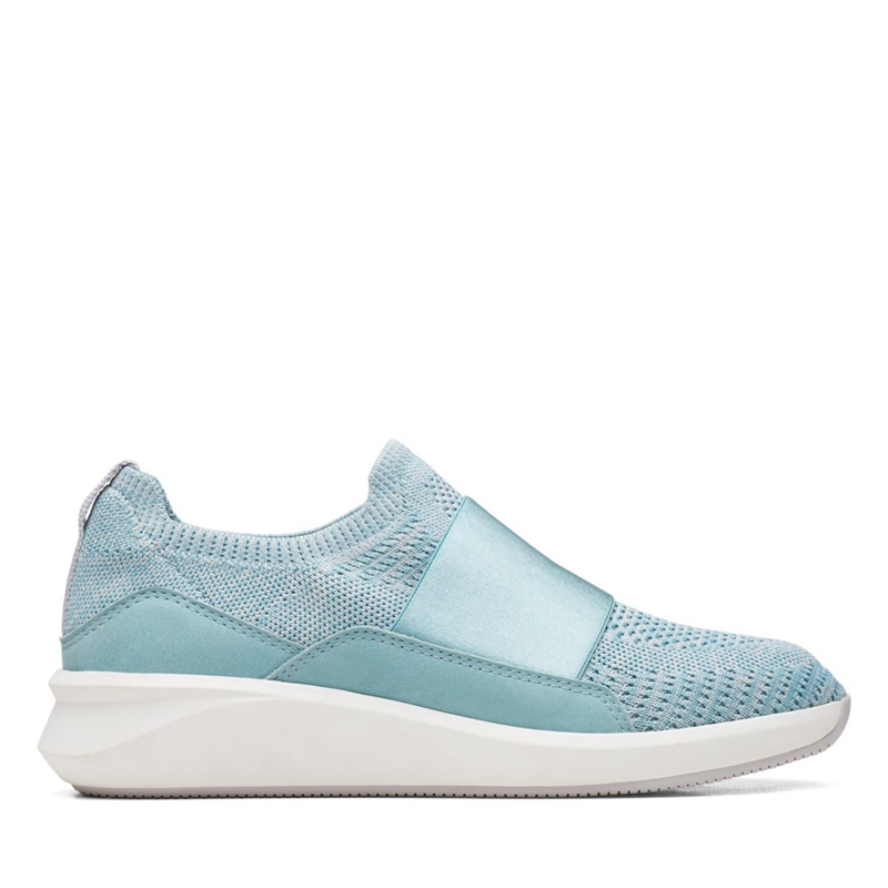 Mocassin Clarks Un Rio Knit Knit Turquoise Femme|JNN-0489238