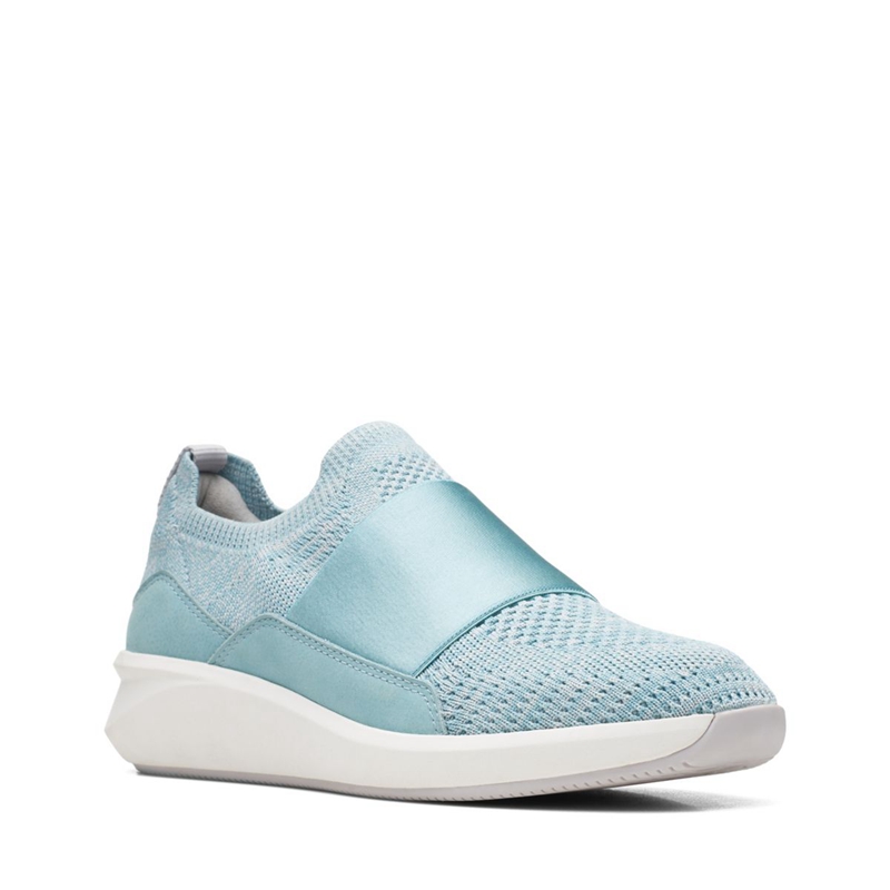 Mocassin Clarks Un Rio Knit Knit Turquoise Femme|JNN-0489238