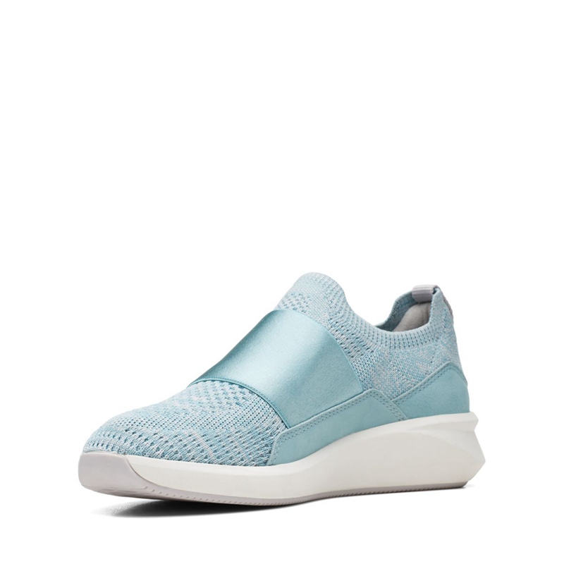 Mocassin Clarks Un Rio Knit Knit Turquoise Femme|JNN-0489238