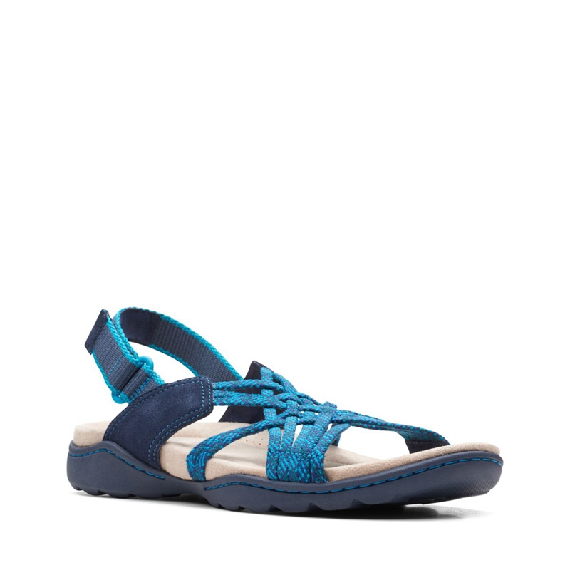 Sandales Clarks Amanda Ease Combi Bleu Marine Femme|GFK-6806655