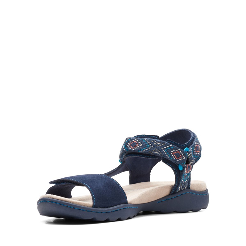 Sandales Clarks Amanda Step Daim Bleu Marine Femme|QJJ-7343312