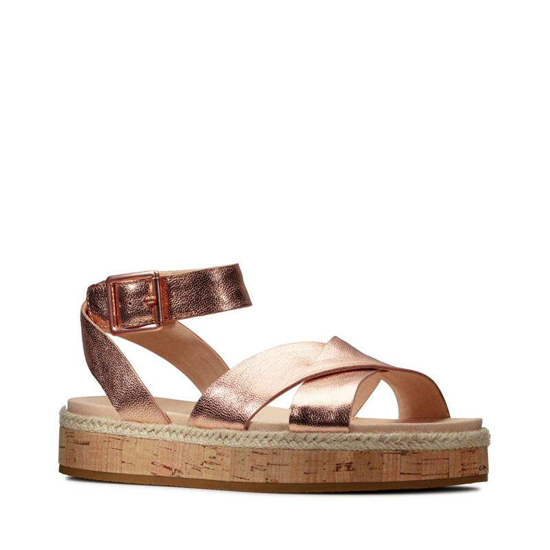 Sandales Clarks Botanic Poppy Lea Rose Doré Femme|ILX-5946569