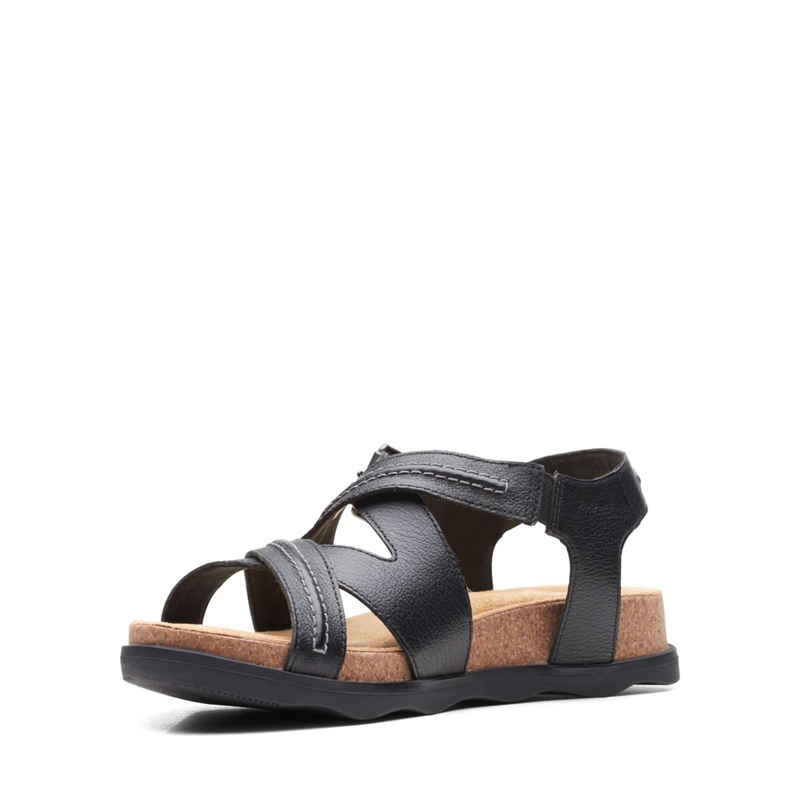 Sandales Clarks Brynn Ave Cuir Noir Femme|PNU-5914954