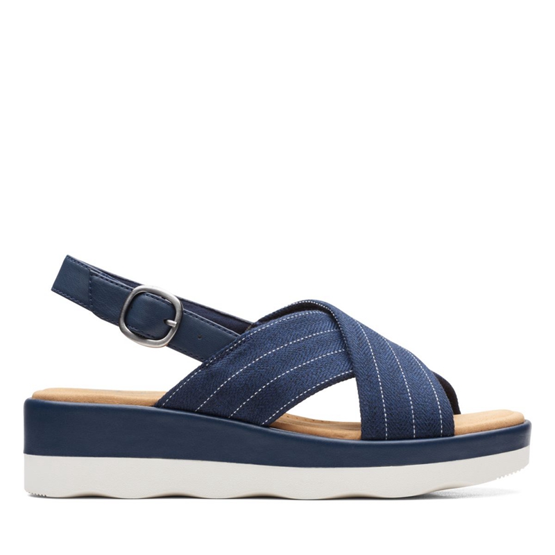 Sandales Clarks Clara Cove Bleu Marine Femme|HOW-1378043