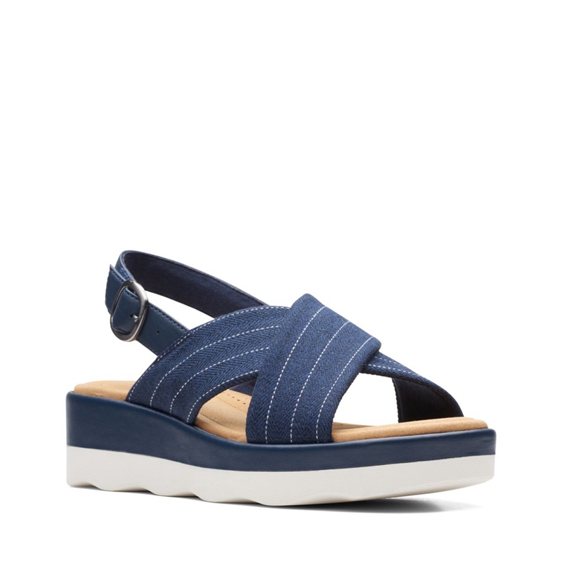 Sandales Clarks Clara Cove Bleu Marine Femme|HOW-1378043