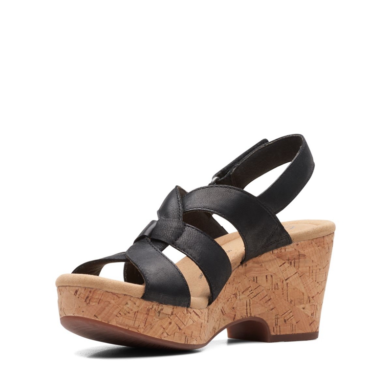 Sandales Clarks Giselle Beach Cuir Noir Femme|IVA-5496940