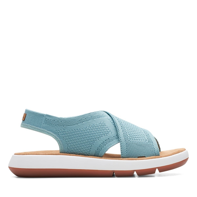 Sandales Clarks Jemsa Dash Knit Turquoise Femme|KCZ-6833469