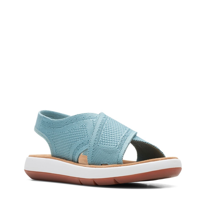 Sandales Clarks Jemsa Dash Knit Turquoise Femme|KCZ-6833469