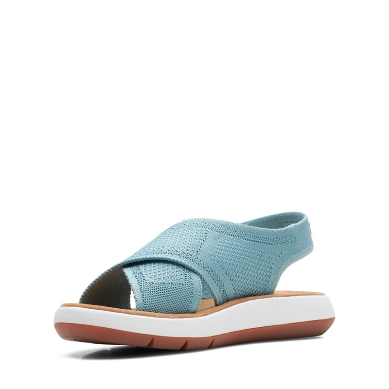 Sandales Clarks Jemsa Dash Knit Turquoise Femme|KCZ-6833469