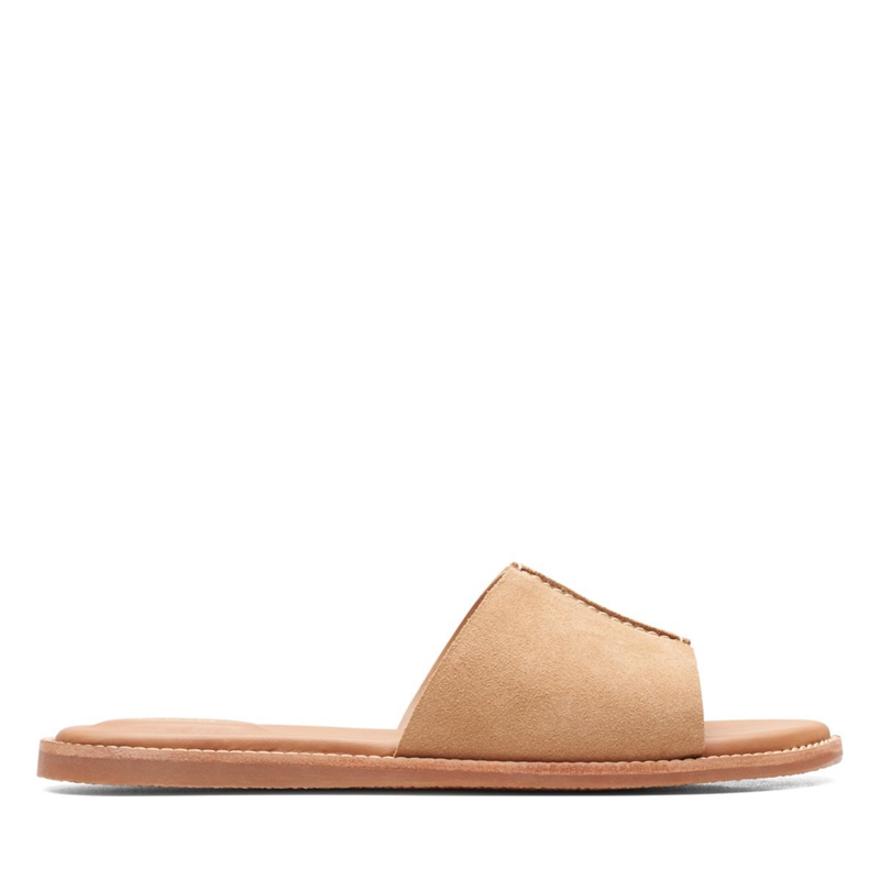 Sandales Clarks Karsea Mule Daim Marron Clair Femme|ZWO-4103119