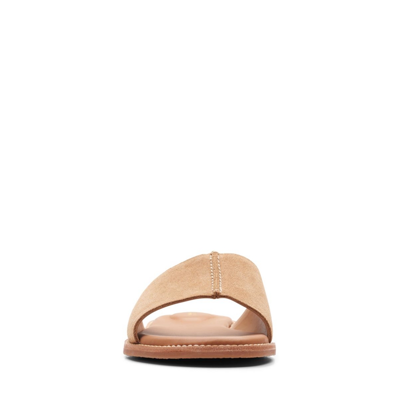 Sandales Clarks Karsea Mule Daim Marron Clair Femme|ZWO-4103119