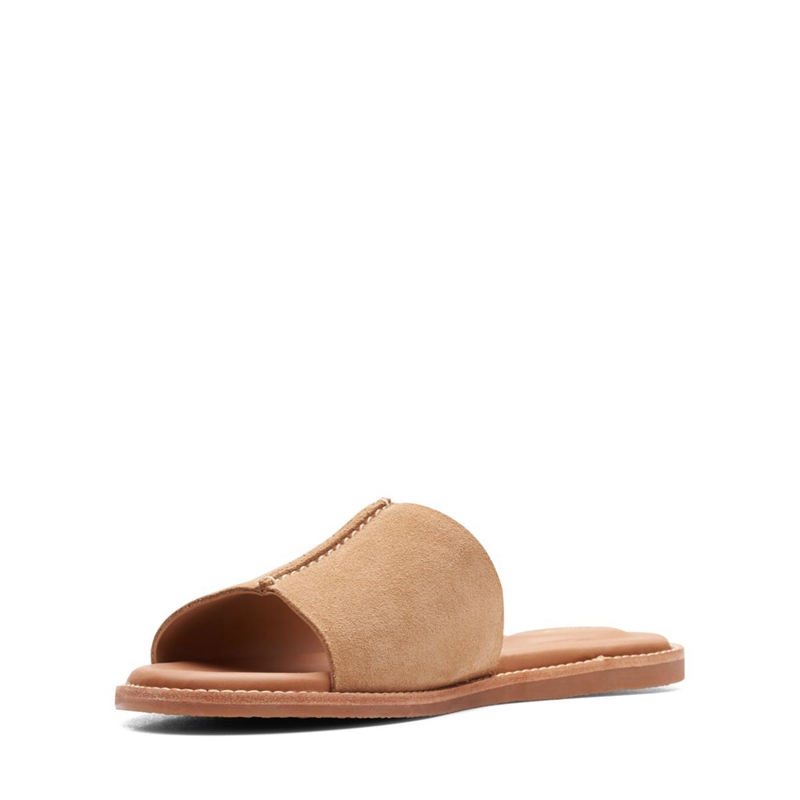 Sandales Clarks Karsea Mule Daim Marron Clair Femme|ZWO-4103119