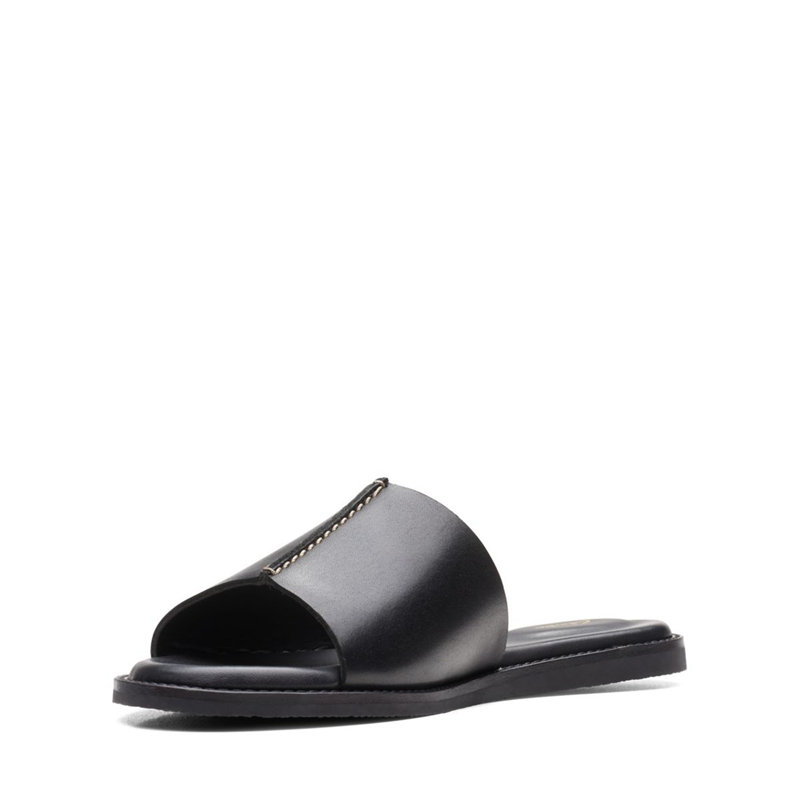 Sandales Clarks Karsea Mule Cuir Noir Femme|XGG-2370967