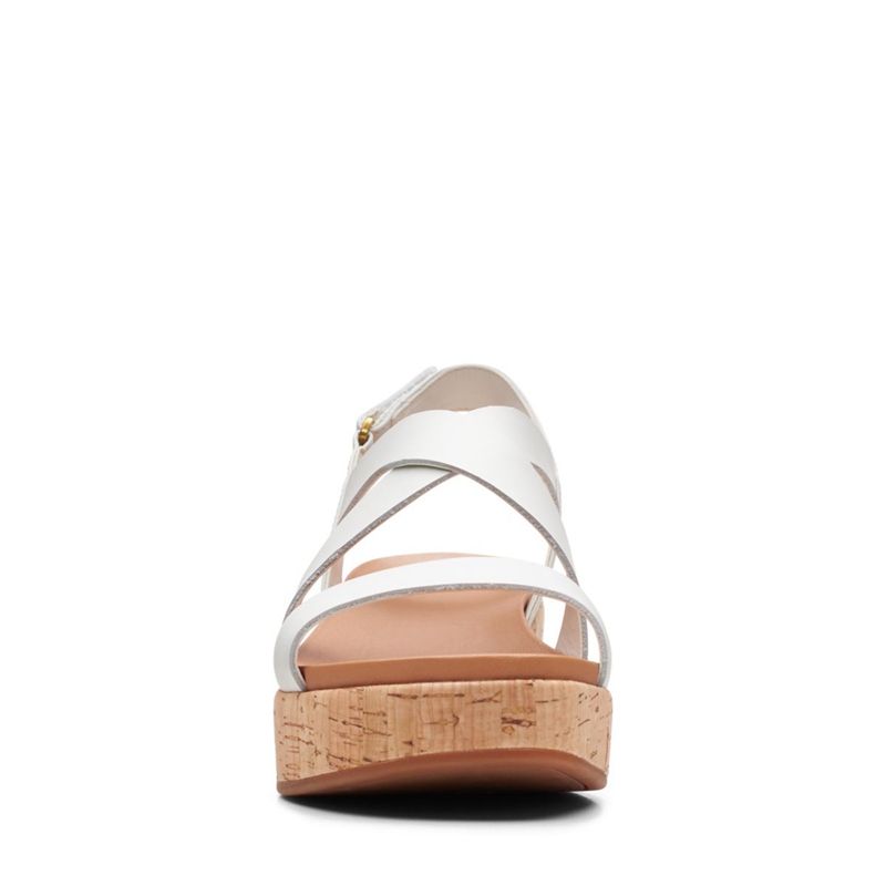 Sandales Clarks Kimmei Cork Blanche Femme|DZI-8890299