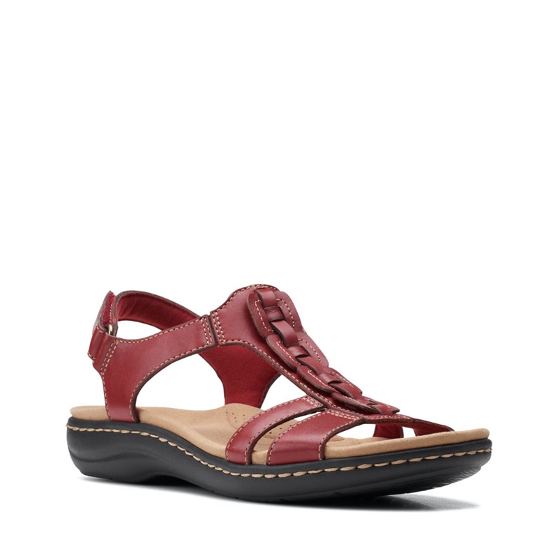 Sandales Clarks Laurieann Kay Cuir Rouge Femme|YJQ-7121602