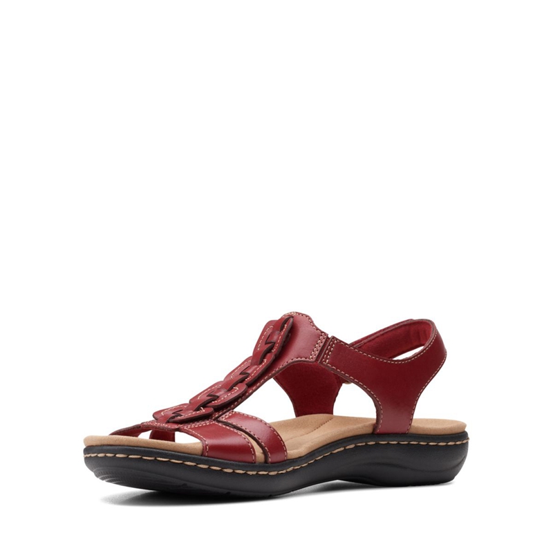 Sandales Clarks Laurieann Kay Cuir Rouge Femme|YJQ-7121602