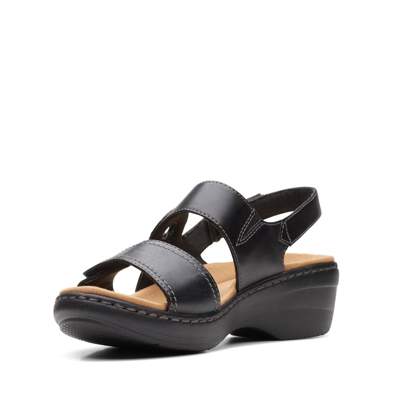 Sandales Clarks Merliah Opal Cuir Noir Femme|DKQ-3556342