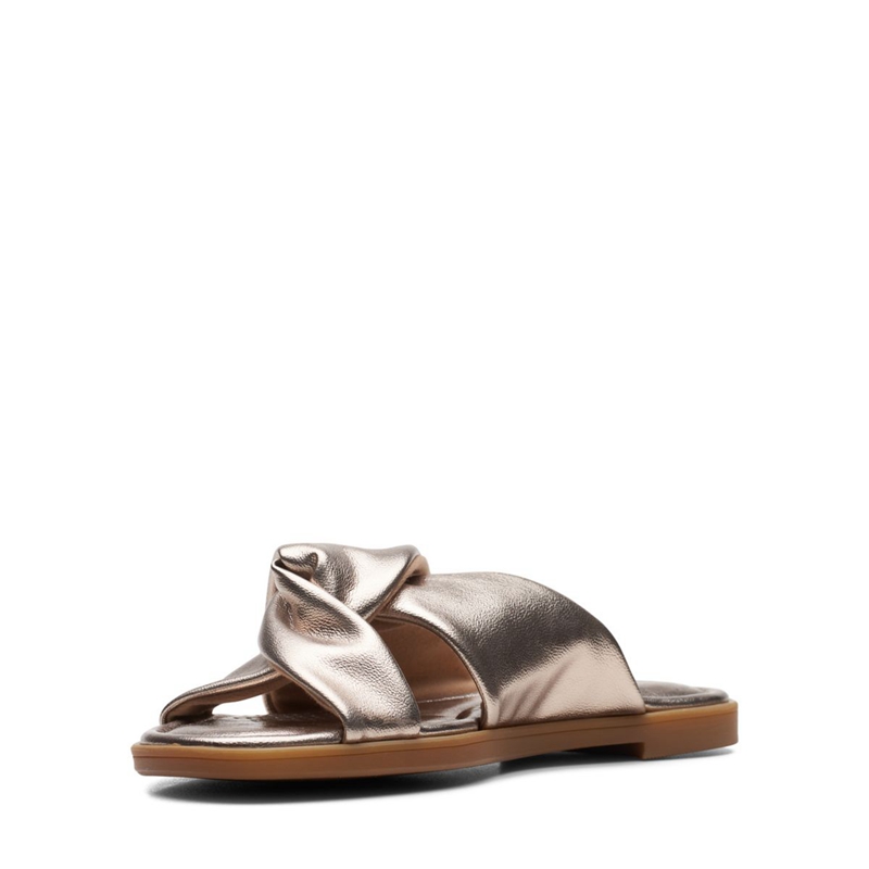 Sandales Clarks Reyna Twist Metallic Argent Femme|EIZ-0292076