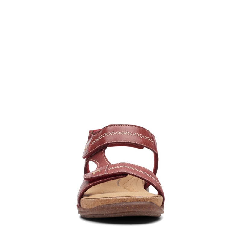 Sandales Clarks Roseville Mae Red Cuir Rouge Femme|GUO-9776435