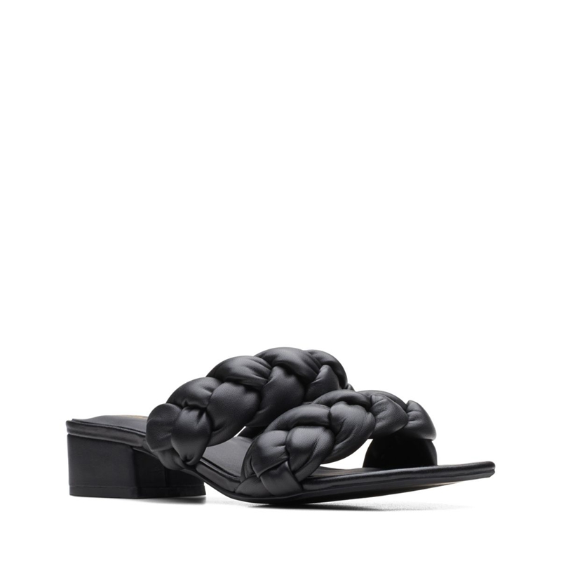 Sandales Clarks Seren25 Braid Cuir Noir Femme|TMJ-5263715