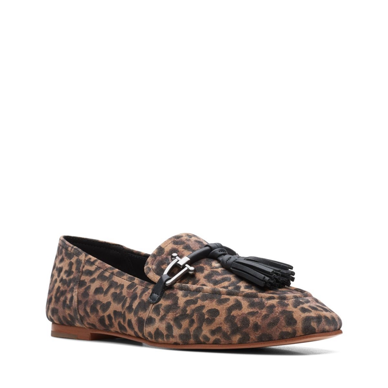 Escarpins Clarks Pure 2 Tassel Print Leopard Femme|QRL-4844549